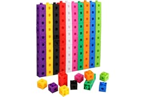 CRESZZLE Steckwürfel Mathe, 100 Stück Zahlenblocks für Rechnen, Lernspielzeug für Grundschule, Steckbausteine zur Förderung von Mathematikfähigkeiten, Würfelhaus Rechnen für Kinder.