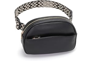 Vezluax Cross Body Bag Bum Bag Stylish Bumbags for Ladies Fashionable Fanny Pack for Women Waist Packs Women's Bumbag Belt Bags Gifts for Women Black