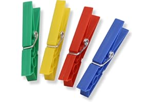 HONEY-CAN-DO Honey Can Do Colored Plastic Clothespins, Pack of 100