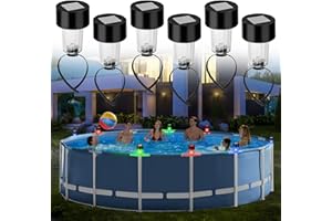 ATMWM 6 Stück Solar Teichbeleuchtung, Pool Beleuchtung, Pool Lichter Unterwasser, Farbe Poolbeleuchtung Solar, Pool Licht, Solar Zaun Licht, für Pool Garten Deko, Treppen, Zaun, Hof,Terrasse(C)