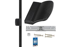 KOTARBAU® Manija para puerta de balcón, Tirador de puerta de terraza, Mango, Manilla para puerta balconera, Asa de agarre para fumadores, Pomo para puertas correderas, ventanas, Pestillo, Negro