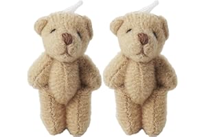 FIVEMILEBRO Lot de 2 Miniature 1/12 Ours en Peluche Accessoire pour Maison de poupée, 4 cm, Minuscule Feutre Miniature de poupée Maison Artisanat (Marron)