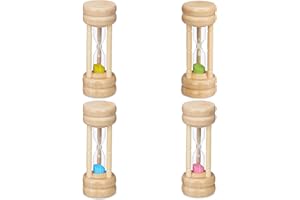 ‎RELAXDAYS Relaxdays Zestaw klepsydry 4-częściowy, zegar krótkoterminowy, 4 czasy pracy, wys. x śr.: 10 x 4 cm, zegar do mycia zębów dla dzieci, zegar do jajek piaskowy, kolorowy