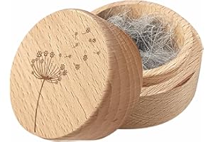 CREATCABIN Urna Funeraria Legno Roton Animali Urne Commemorative Ceneri Scato Portaoggetti Peli Animali Tarassaco Urne Decorative Legno Acacia Urna Funeraria Animali Scato Commemorativa Gatti 5x4cm