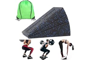 JOKRESTY 3 PCS Squat Wedge Block Non-Slip Slant Board,Heel Elevated Squat Wedges,Adjustable Incline Board Squat Ramp Deadlift Wedge,Heavy Duty Foam Foot Ankle Knee Stretcher Calf Raise(Black Blue)