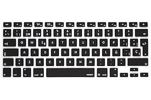 ‎MINGFI MiNGFi Silikon Spanisch Tastaturschutz für MacBook Pro 13" A1278 A1425 A1502 Air 13" A1369 A1466 Pro 15" A1398 A1286 Pro 17" A1297 (2008–2017) EU/ISO Tastaturlayout - Schwarz