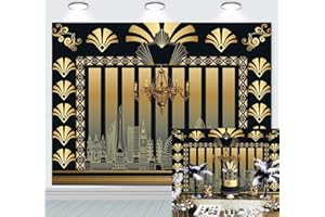 RUINI Roaring 20s Thematische Kulisse Art Decor 1920er Jahre the Great Gatsby Thematische Party Erwachsene Geburtstag Hochzeit Jahrestag Party Retro Dekoration Hintergrund (2,1 x 1,5 m)