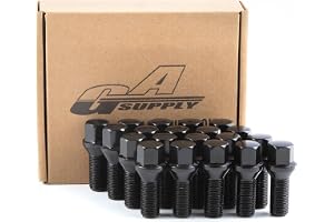 GAsuppply M14 x 1,5, 20 stycken, hjulskruvar med SW17 mm, kon 60° konisk linning, diameter D = 28 mm, hjulbultar för aluminiu