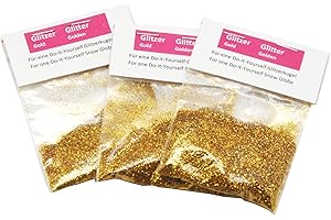 ‎SNOWGLOBE FOR YOU - DO IT YOURSELF 3 x Gold Glitzer für Schneekugel/Glitzerkugel zum Basteln für Schneekugel Bastelset 40063