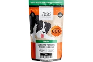 Bounce and Bella Grain Free Dog Treats - 800 Healthy Training Treats - 80% Fresh Poultry, 20% Potato & Sweet Potato - Hypoallergenic for Dogs with Sensitive Stomachs (1 Pack)