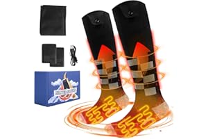 Olycism 2023 ulepszone ogrzewane skarpety, 5000 mAh, akumulator do ponownego ładowania, elektrycznie ogrzewane skarpety dla mężczyzn i kobiet, 4 regulowane temperatury, do aktywności na świeżym