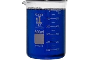 600ml Beaker, Low Form, Borosilicate 3.3 Glass, Double Scale, Karter Scientific 232T4 (Single)