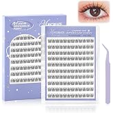 Maycreate 120pcs Self Adhesive Lash Clusters 10/11mm False Lashes & Tweezer | Pre Glued False Eyelashes Kit with Tweezer, Lig