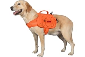 OneTigris Mammoth Dog Backpack 2.0 Version Tear Camping Hiking Dog Backpack for M/L Size Dogs (L, Orange)