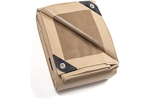 GUARD SHIELD Bâche de Protection Bâche Imperméable étanche 3x4m Beige/Kaki 160g/m² Polyéthylène Bâches UV Résistant avec œillets