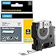 DYMO Rhino Industrial Flexible Nylon Labels | 19 mm x 3.5 m | Black Print on White | Self-Adhesive | for Rhino & LabelManager Label Makers