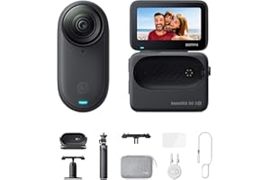 Insta360 GO 3S Nero Notte Pack All-In-One (128GB) - Cam 4K per vlogging, POV a mani libere, montaggio magnetico, stabilizzazione, 140 minuti di autonomia, impermeabilità fino a 10 m, editing IA