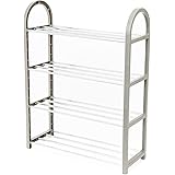 COMPACTOR 4 Shelf Shoe Rack, Polypropylene, Grey, Article RAN8940