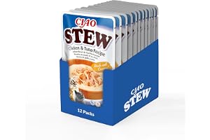 INABA Ciao Stew med kyckling och tonfisk EU841 Kattmat, Ljusbrun, 40 g x 12 stycken