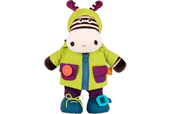 B. toys - Zippies gigognes - Zebb - Animal sensoriel en Peluche - Jouet en Peluche pour Les Tout-Petits, Les Enfants - 2 Ans et +
