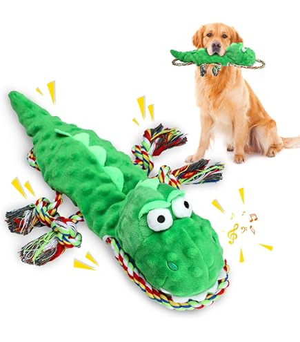 Jouet Pour Chien En Peluche Pieuvre - Couineur Intégré, Résistant - Pour Mâcheurs, Jeu Intérieur/extérieur - 2