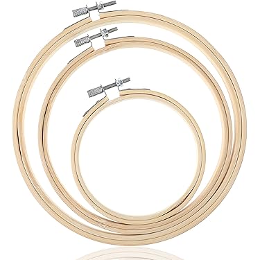 36Pieces 3Inch Embroidery Hoop Mini Embroidery Hoop Bamboo Round Hoop