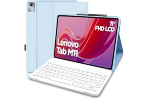 COEZFE Case with keyboard for Lenovo Tab M11 2024, Keyboard Case for TB330FU/TB330XU 11 inch, Smart Case with Detachable Bluetooth Keyboard [UK layout] for Lenovo Tab M11 11 inch, Blue