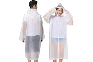 YingErTool Waterproof Rain Poncho, 2 Pcs EVA Lightweight Reusable Rain Coat Jacket with Hood and Drawstring, Emergency Portable Poncho for Women Men Family Outdoor Hiking, Cycling, Camping