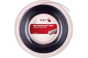 MSV Unisex - Adult Focus-HEX Soft String Reel 200m Black Tennis String Black