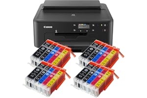IC-Office TS705a Colour Inkjet Printer (Printer, USB, CD Print, Wi-Fi, LAN, Apple AirPrint) Black + 20 XXL Ink Cartridges