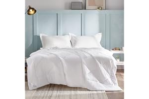 WAVVE Piumino Estivo una Piazza e Mezza - Piumone Leggero 200x200 cm, Trapunta Sottile 200 x 200 in Microfibra Sintetica, Bianco