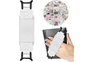 KIRZAX Kindle Halterung Hand 6-8 Zoll Weiß – Elastischer Halter für Kindle Paperwhite 2025/eReader/Fire Tablet, 50 Leseaufkleber geschenkt