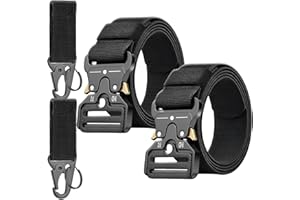 VIMMVID 2 Taktischer Gürtel+ 2 Multifunktionale Bergschnallen, Herren-gürtel Breite Anwendungsbereiche Bequem und Praktisch,Arbeitsgürtel Herren Ja Praktisch(Schwarz)