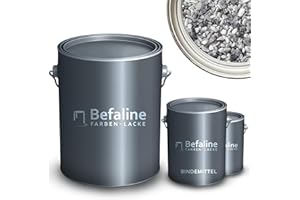 Befaline © BEFA-78 Steinteppich Set bis 2,5qm I 25kg Marmorkies Grigio Bardiglio + 1,5kg Epoxidharz Bodenbeschichtung für Naturstein, Beton, etc. I fugenloser & pflegeleichter Boden für innen & außen