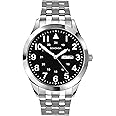 Sekonda Glide Mens 43mm Silver Quartz Watch with Black Dial and Stainless Steel Bracelet Day Date Function 30m Water Resistance