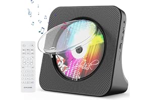 Lettore CD Portatile con Bluetooth, Gueray Lettori CD da Tavolo per la Casa Bulit-in Doppi Altoparlanti HiFi AUX&Headphone Jack FM Radio Boombox con Telecomando, Porta USB, Display LCD (Nero)