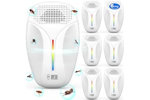 HAYCONE 2025 Upgraded Version Ultrasonic Pest & insect Repeller, Ultrasonic Repellent for Roach, Rodent, Mouse, Bugs, Mosquito, Mice, Spider, Ant,Electronic Plug in Pest Control,3 Mode Switching,6 Packs