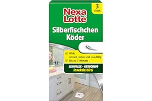 Nexa Lotte Silberfischchen-Köder, Hochwirksame Leimfalle zur Bekämpfung von Silberfischchen in allen Räumen, 3 Fallen, 1.2 x 7.5 x 13.6 cm, Blau