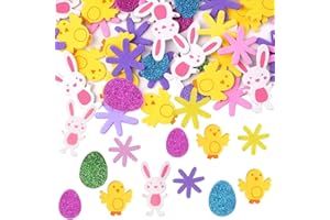 couduan 300PCS Easter Foam Stickers,Glitter Easter Stickers for Children Creative Art Supplies & Decorations,Bonnet Making,Craft and Card Making (300)