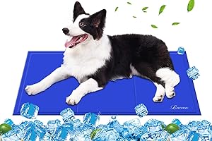Lauva Mata chłodząca dla psa, duża, 90 x 50 cm, mata chłodząca dla zwierząt domowych, nietoksyczna żelowa podkładka pod lód, dla dorosłych, poduszka, sofy, łóżka, zwierzęta domowe, letni materac do