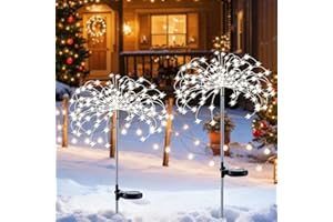 XVZ Lampe Solaire Exterieur Jardin, 2 Pièces Décoration de jardin Feu d'artifice solaire - 120 LED - 2 modes d'éclairage - LED Solaire Extérieur pour Terrasse, Pelouse, Jardin, Cour, Chemins