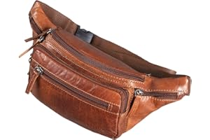 STILORD 'Zion' Riñonera Vintage Cuero Genuino | Bolso de Cintura o Bandolera para Hombres y Mujeres | Ideal para Móviles de 7 Pulgadas | Viajes y Festivales