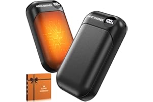 KQPZ Hand Warmers, 2 Pack Magnetic Electric Handwarmer, 6000mAh USB Hand Warmers Rechargeable, 4 Heat Settings, LED Digital Display, Suitable for Outdoor Indoor - Hunt, Camp, Golf or Gift Giving