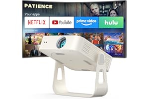[Official Netflix & Auto Focus] Mini Smart Projector 4K Support, WiFi & Bluetooth, XuanPad Native 1080P Portable Projector with 360° Stand, Auto Keystone, Thinnest Cooling Design, Dust Removal