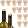 Abeillo 12 Pieces Wine Bottle Stoppers, T Shaped Wine Bottle Corks Reusable Wooden and Rubber Wine Cork Stopper Sealing Plug Bottle Cap for Wine Beer Bottles Crafts