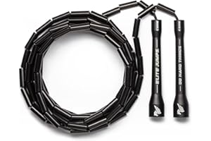 ELITESRS Elite Jumps Beaded Skipping Rope for Adults – Do Hard Things 1” Segmented Beaded Jump Rope with Unbreakable Handles – Adjustable, Durable & Tangle-Free for Crossovers, Cardio, Speed & Skill Training