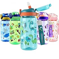 Borraccia Pop-up Per Bambini Wooshwa 600ml - Senza BPA, Con Cannuccia E Cinturino (Design Animali) - Foto 4