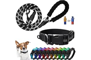 Mauts Dog Collar,Adjustable Dog Collar and Lead Set for Large Medium Small Dogs.(Small, Black)