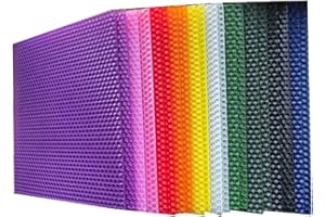 Atozbit DIY Candles Sheet, Beeswax Honeycomb Candle Kit (8×8 in) - 20pcs in 10 Colors, with 30pcs Cotton Wicks (8 inch for Each), Make Ideal Kids and Adults, Multicolor