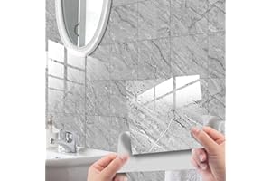 HORIWE Adesivi per piastrelle di marmorizzazione, 20 x 20 cm, 20 pezzi, in PVC, autoadesivi, impermeabili, per cucina, armadio, mobili, tavolo